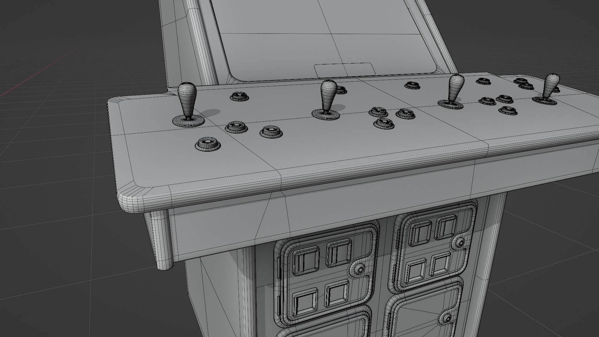 Basketball Jam Arcade Cabinet Retro Low-poly 3D model_6