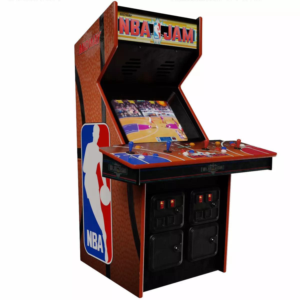 Basketball Jam Arcade Cabinet Retro Low-poly 3D model_0