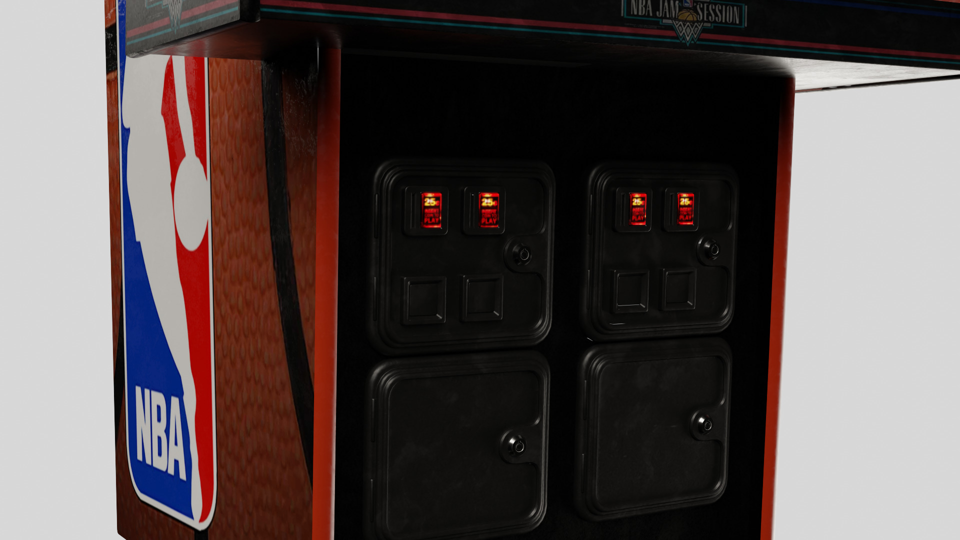 Basketball Jam Arcade Cabinet Retro Low-poly 3D model_2
