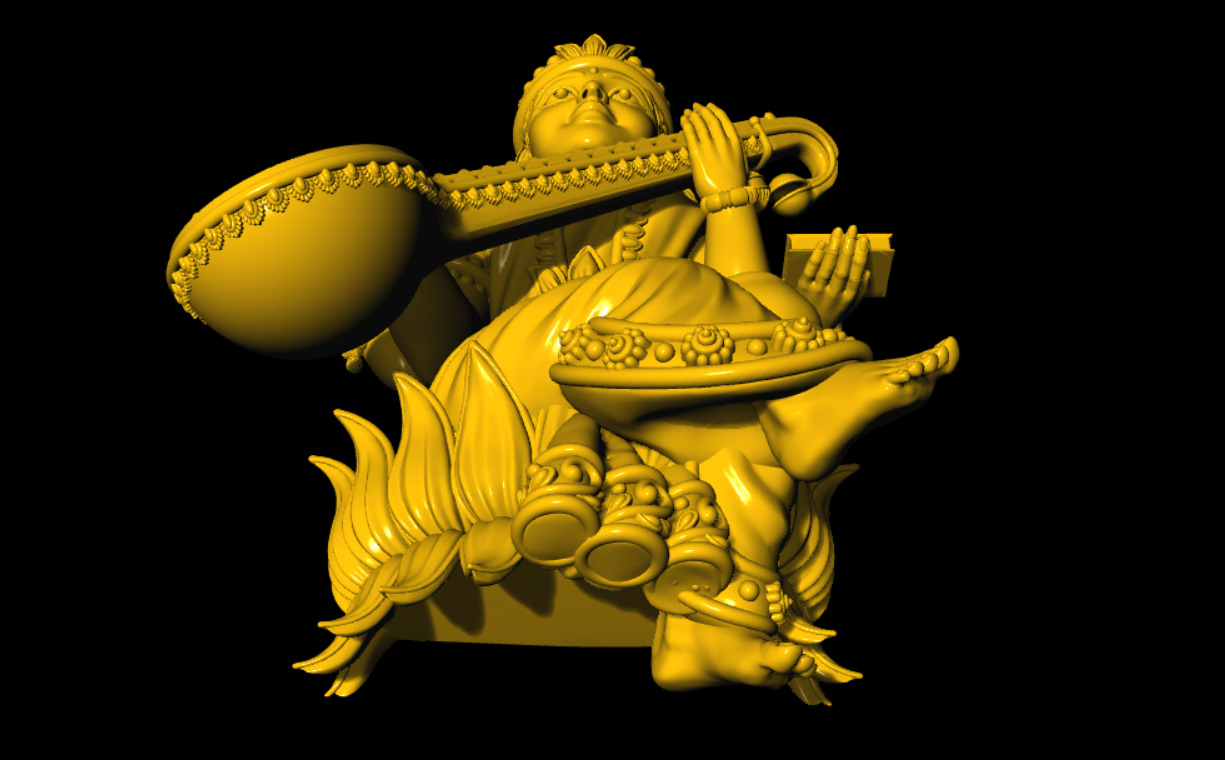 Saraswathi Devi 3D Model 3D print model_8