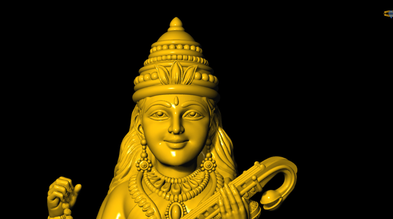 Saraswathi Devi 3D Model 3D print model_13