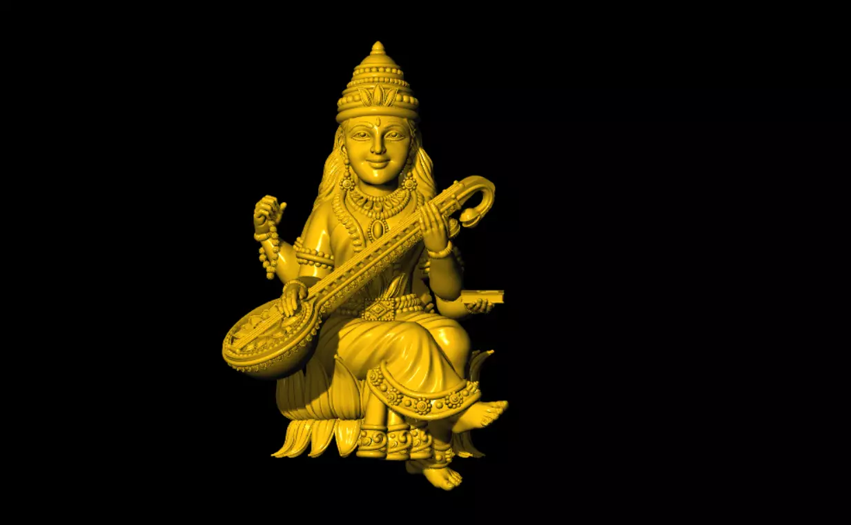 Saraswathi Devi 3D Model 3D print model_0