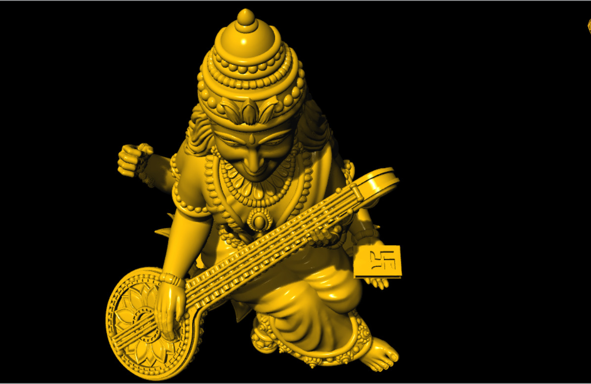Saraswathi Devi 3D Model 3D print model_11