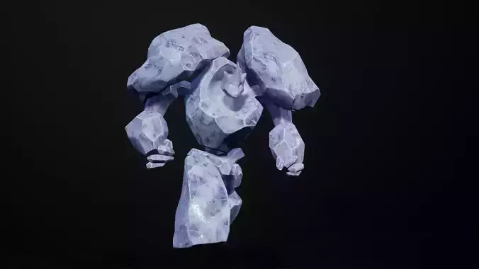 Ice golem low-poly game engine ready 3D model Low-poly 3D model