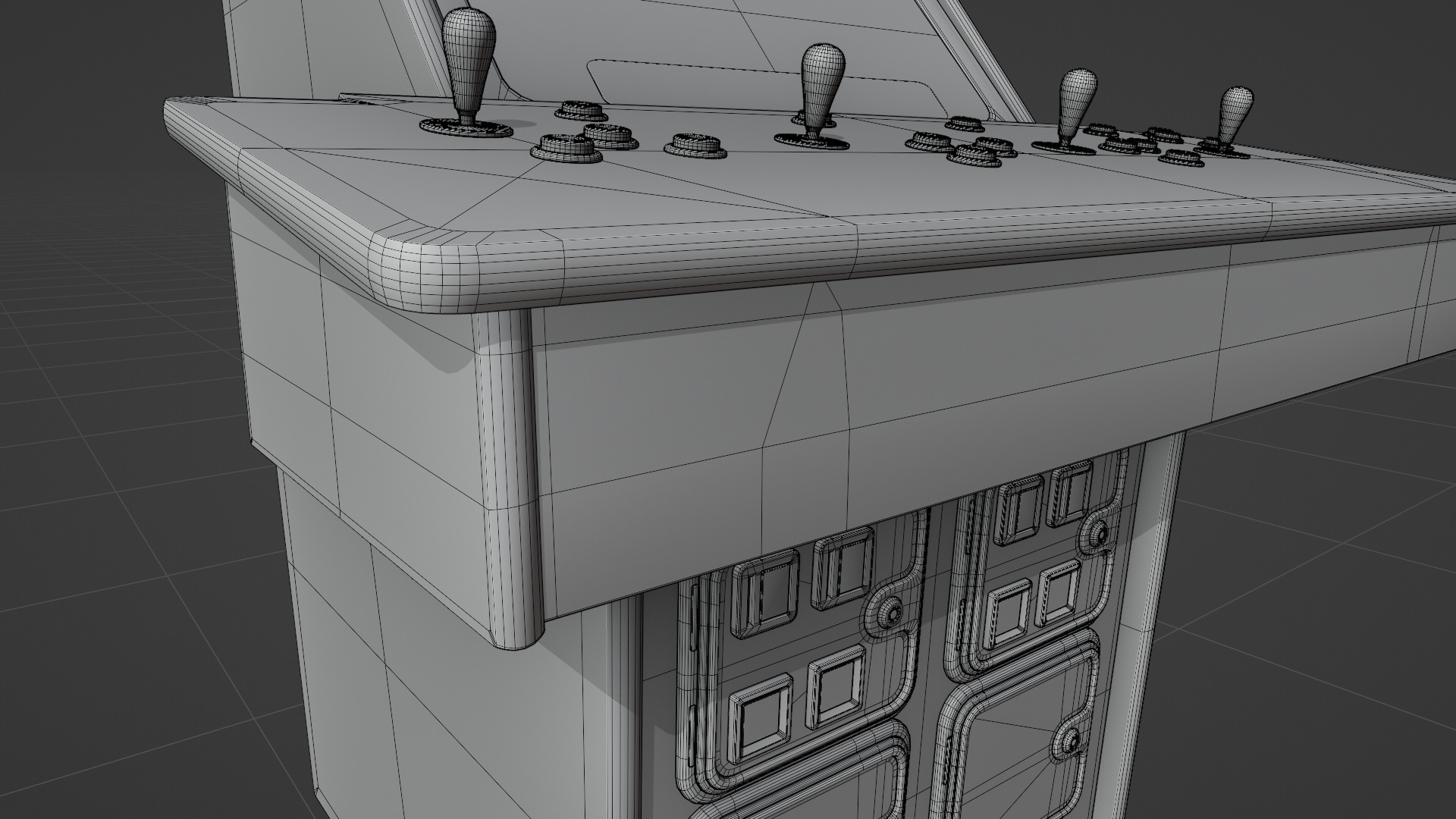 Football Blitz Arcade Cabinet Retro Low-poly 3D model_6