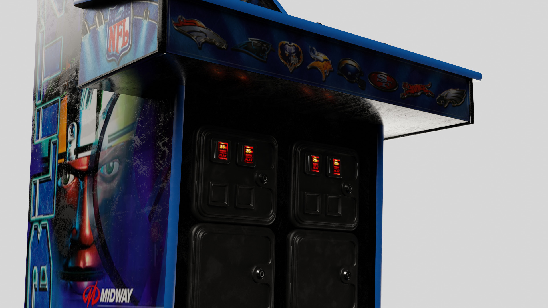 Football Blitz Arcade Cabinet Retro Low-poly 3D model_3
