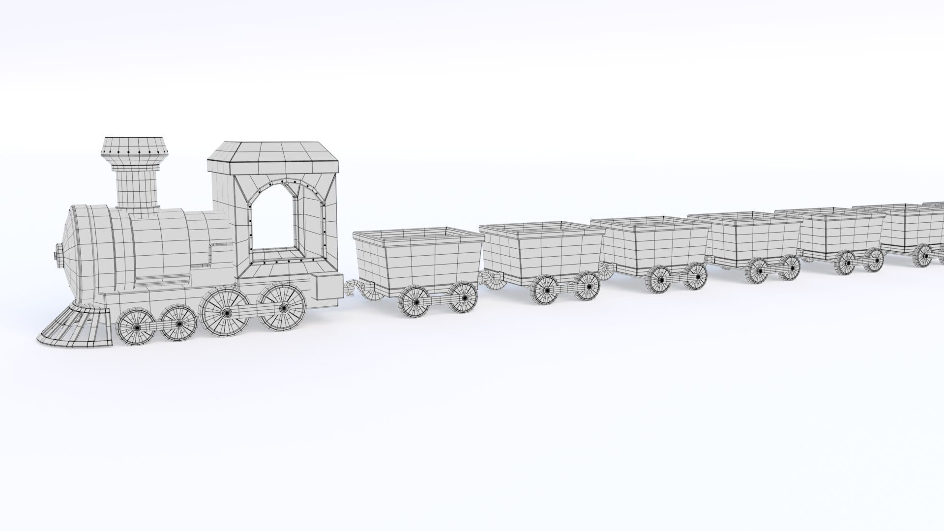 ToyTrain Low-poly 3D model_27
