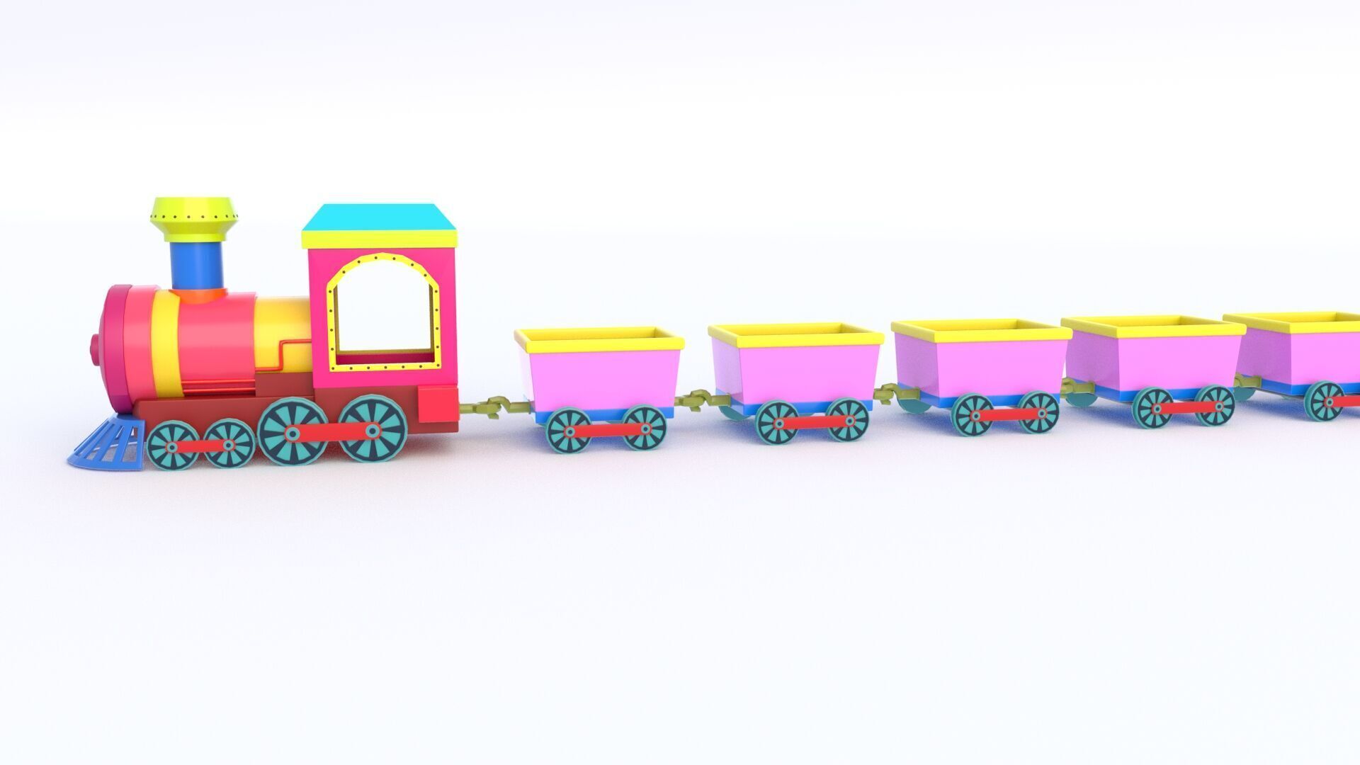 ToyTrain Low-poly 3D model_14