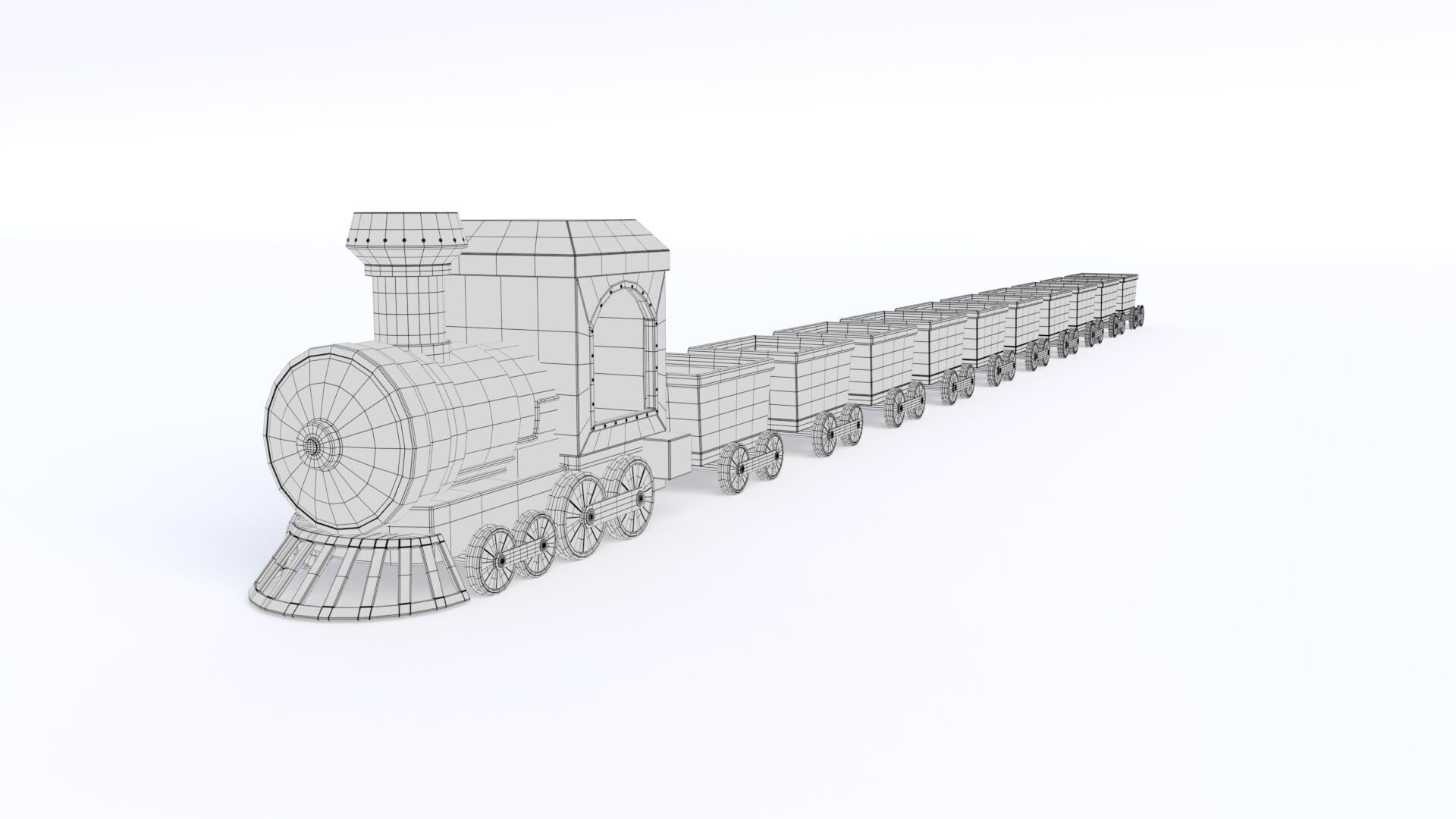 ToyTrain Low-poly 3D model_18