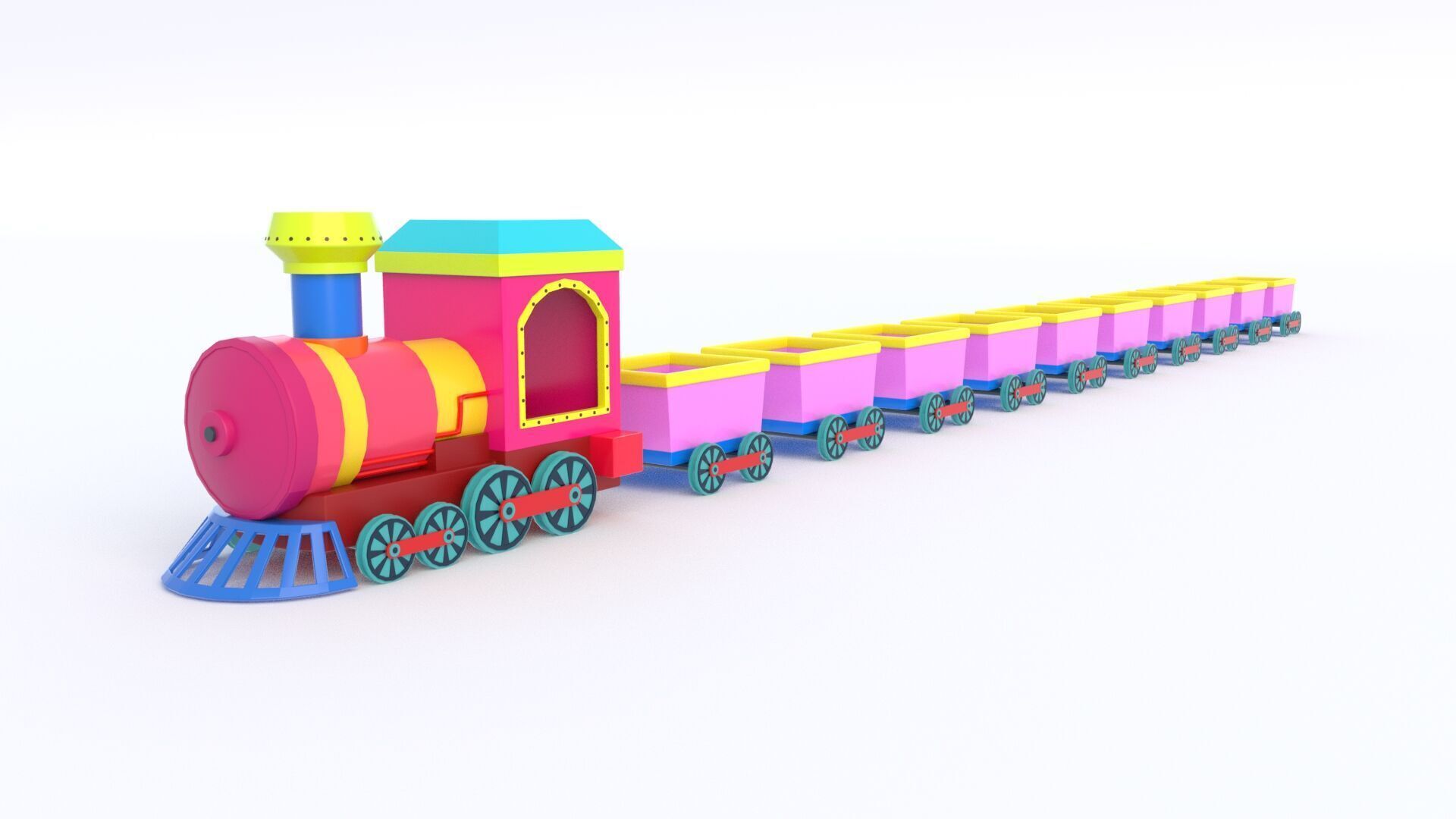 ToyTrain Low-poly 3D model_16