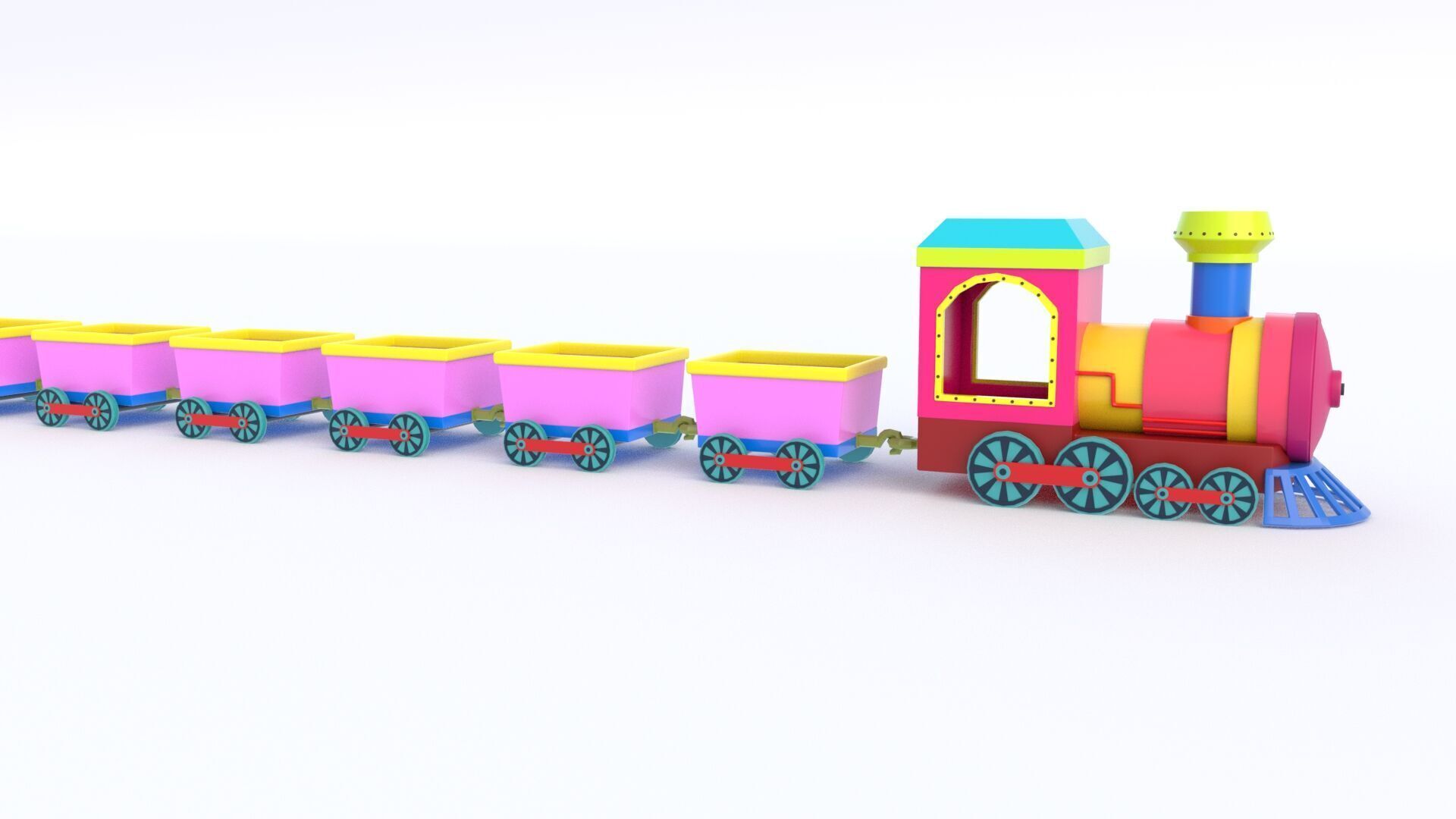 ToyTrain Low-poly 3D model_6
