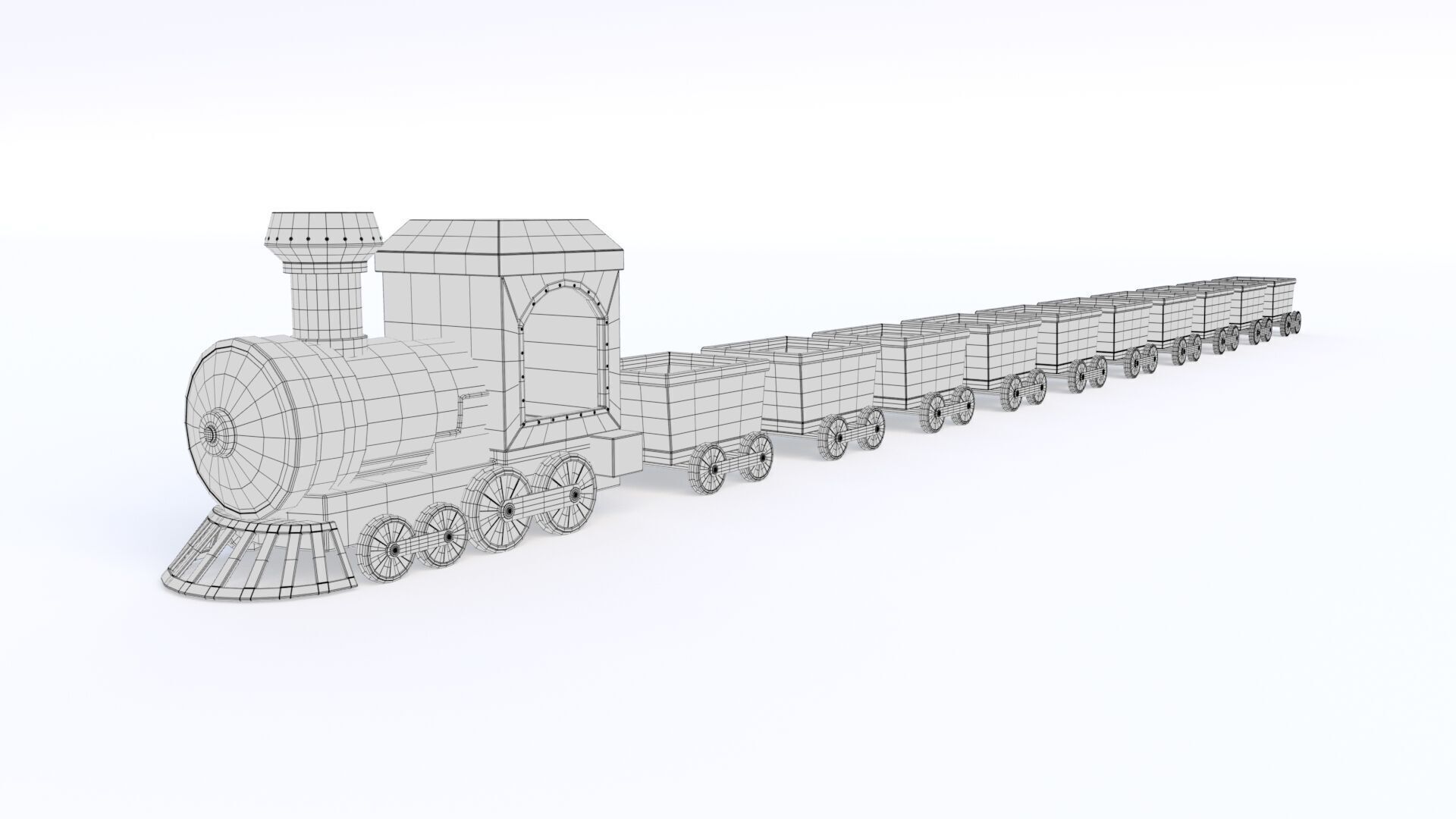 ToyTrain Low-poly 3D model_28