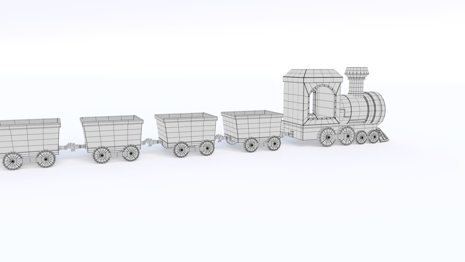 ToyTrain Low-poly 3D model_22