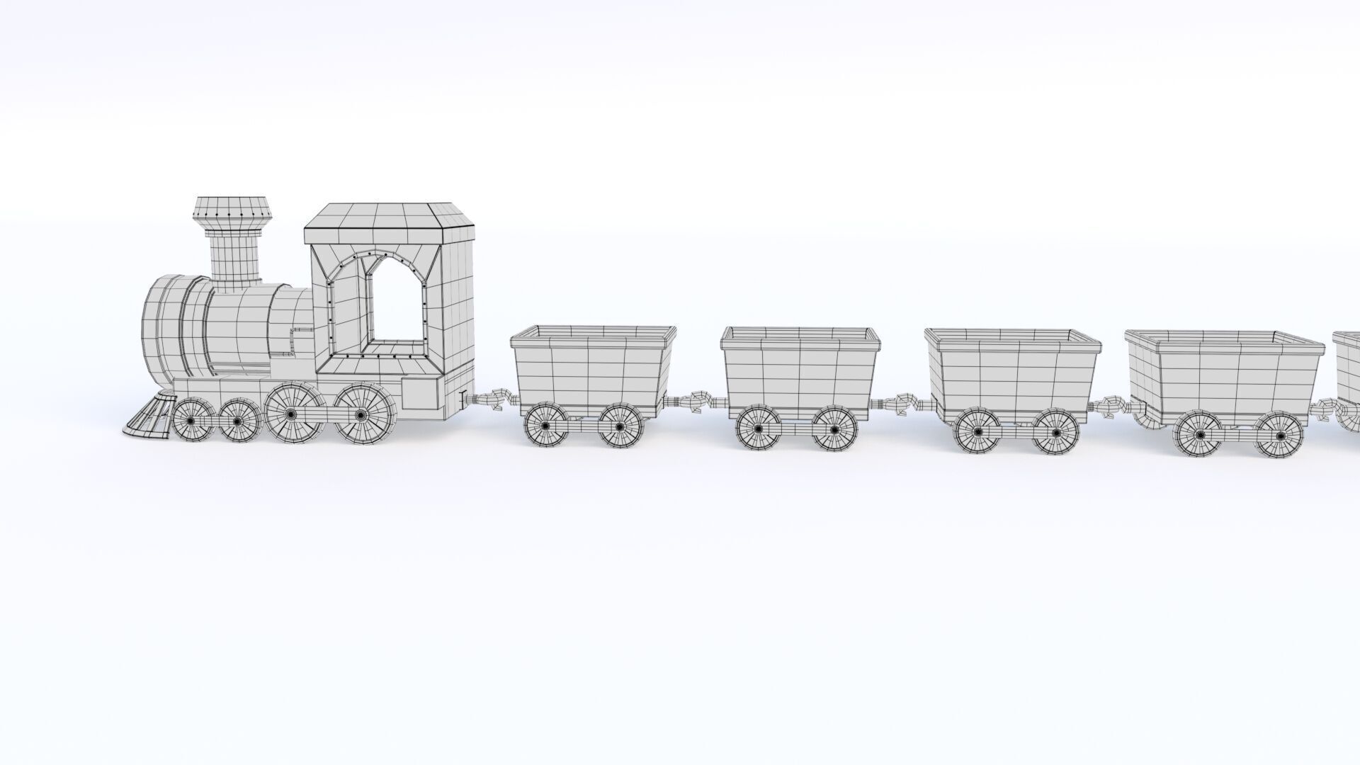 ToyTrain Low-poly 3D model_26