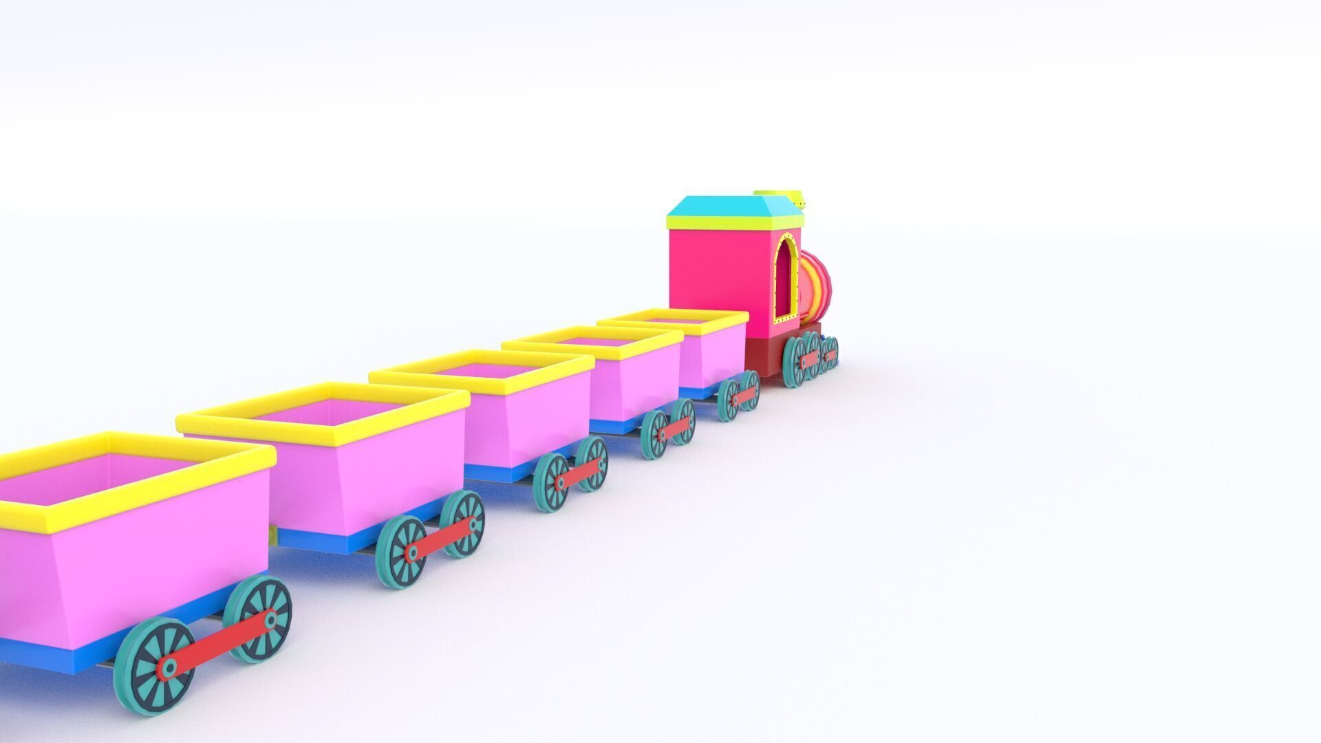 ToyTrain Low-poly 3D model_9
