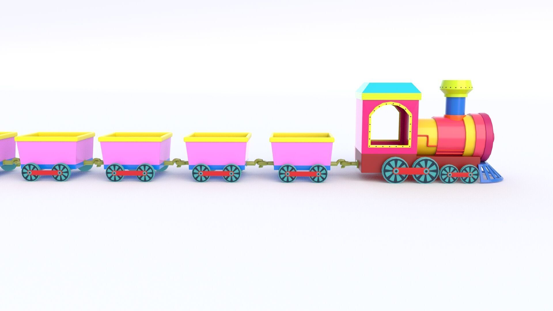 ToyTrain Low-poly 3D model_7