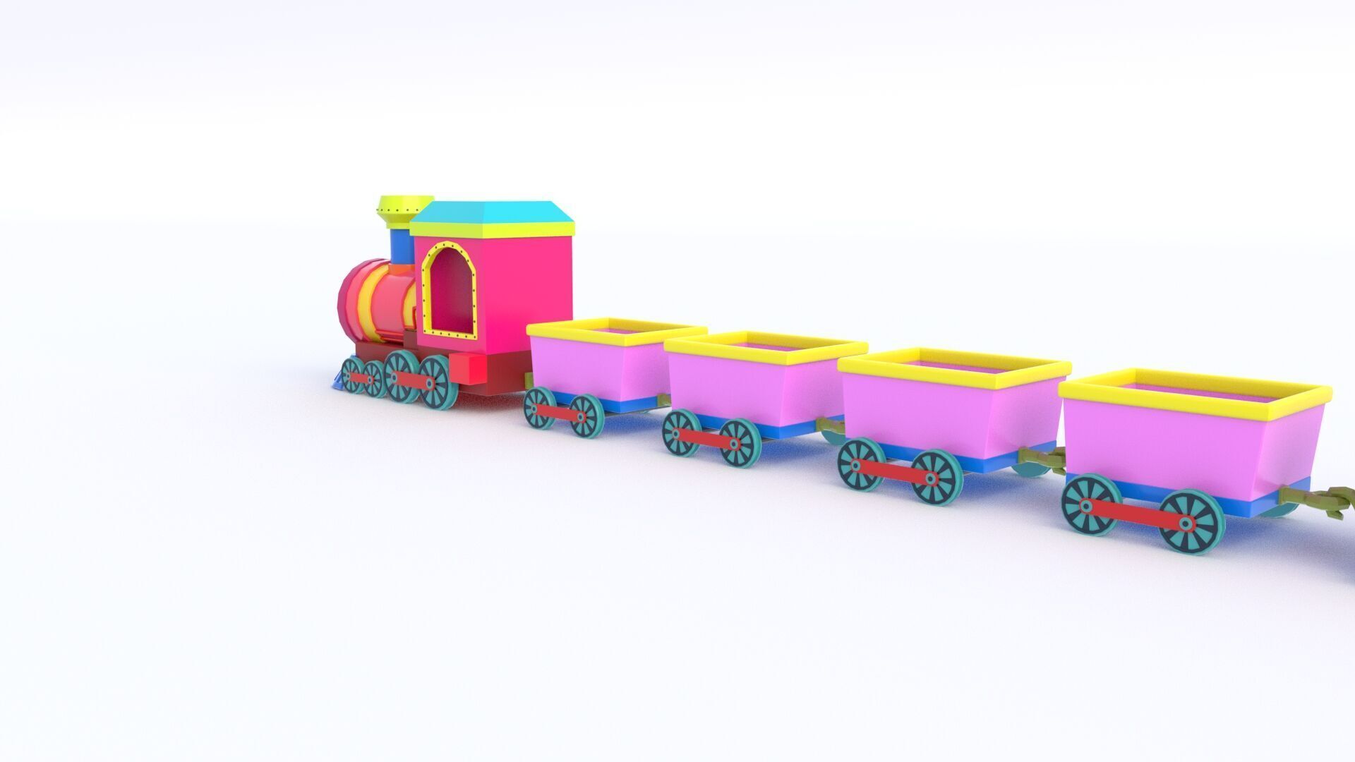 ToyTrain Low-poly 3D model_12