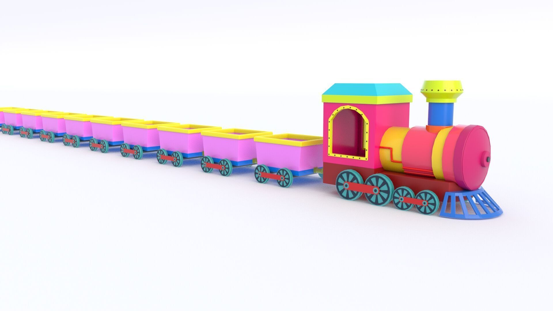 ToyTrain Low-poly 3D model_5