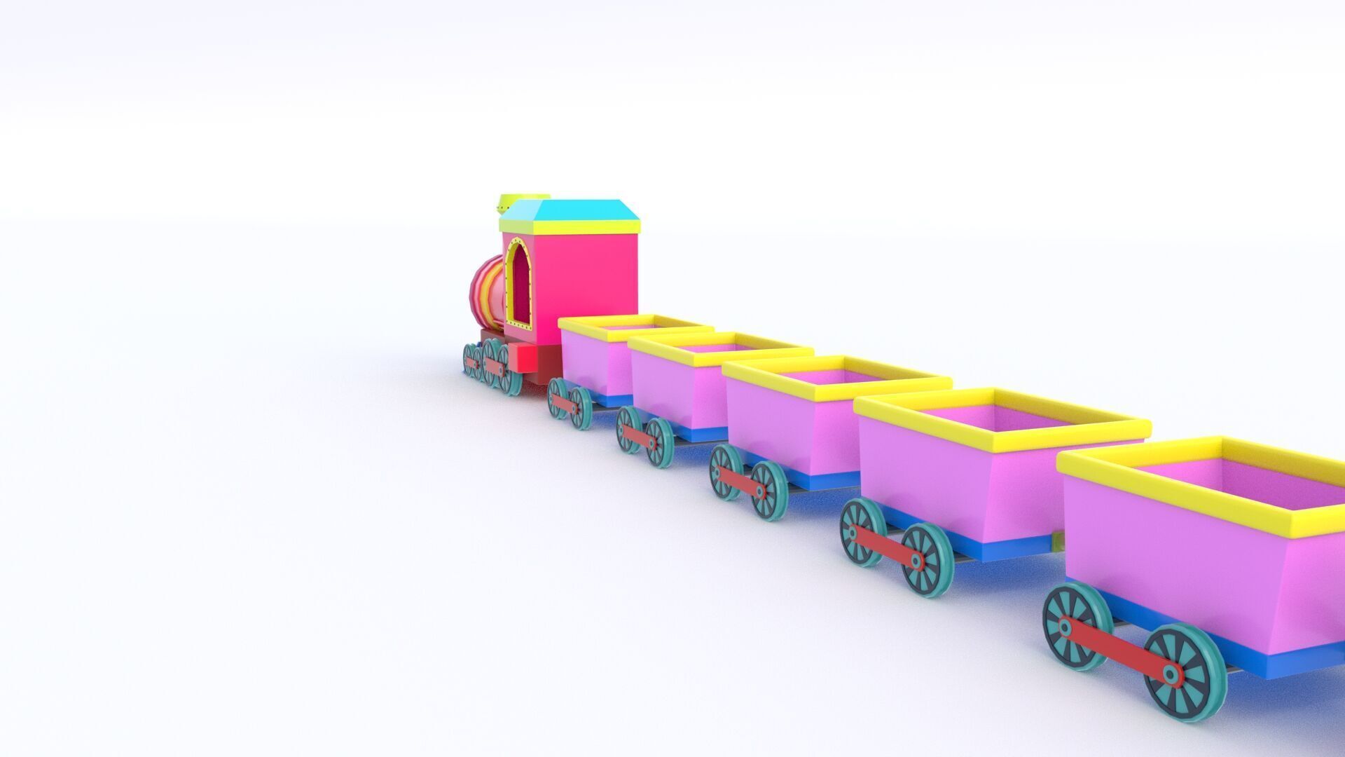 ToyTrain Low-poly 3D model_11