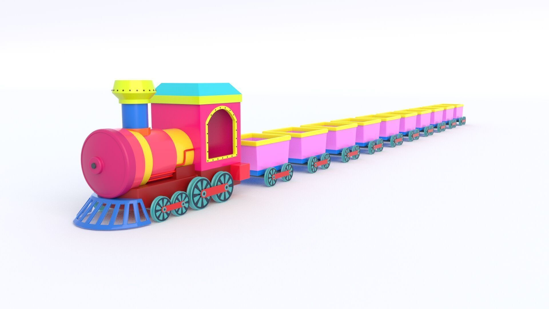 ToyTrain Low-poly 3D model_1