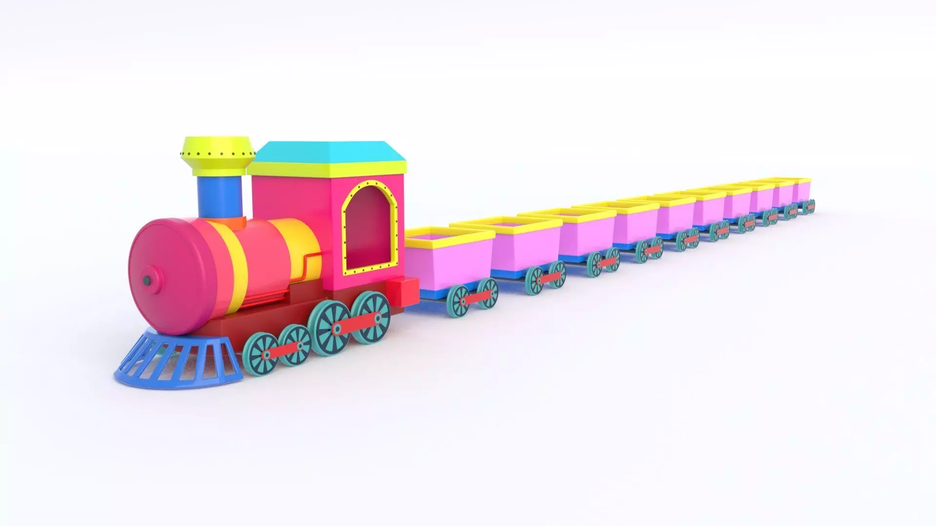 ToyTrain Low-poly 3D model_0
