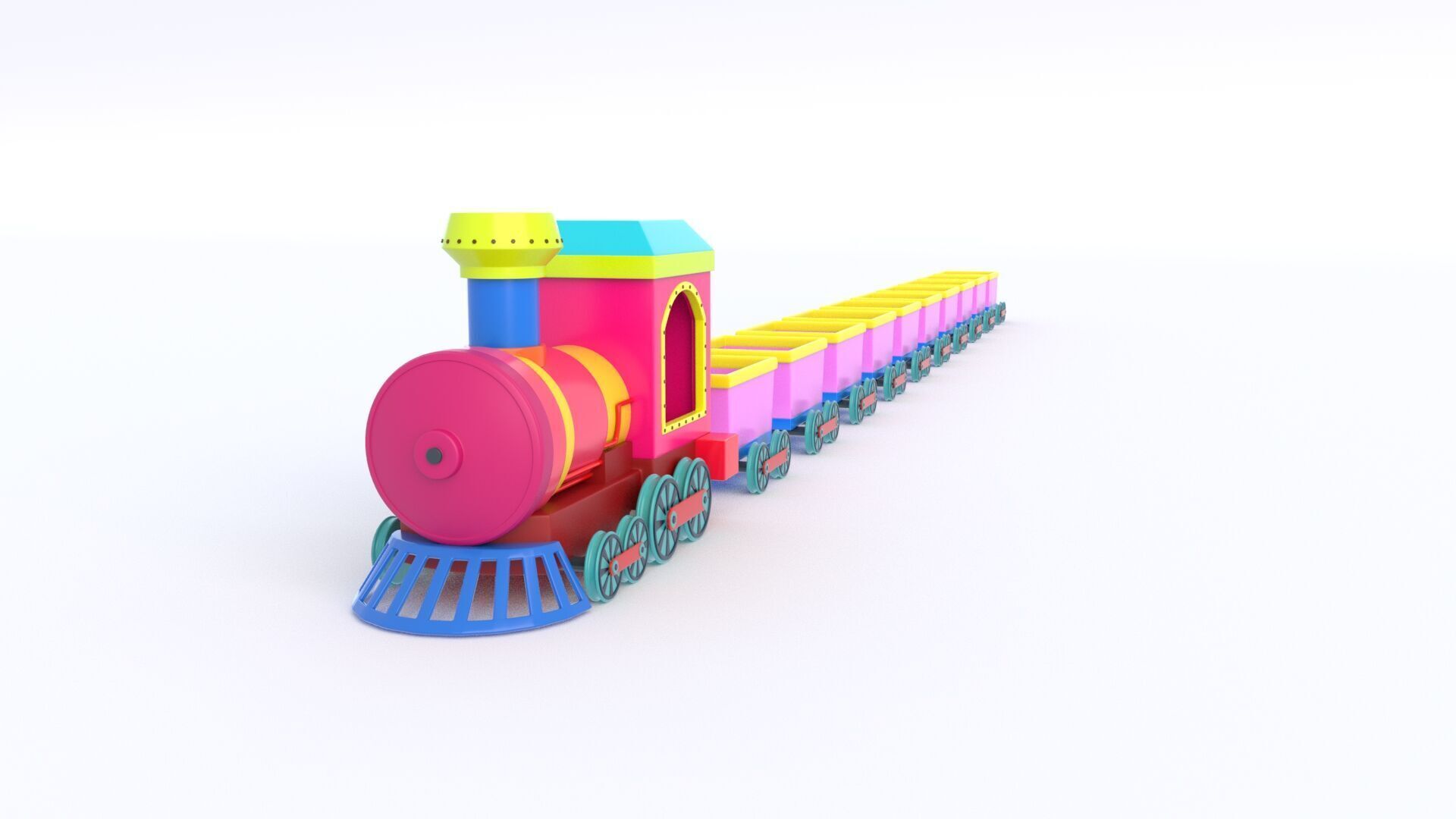 ToyTrain Low-poly 3D model_2