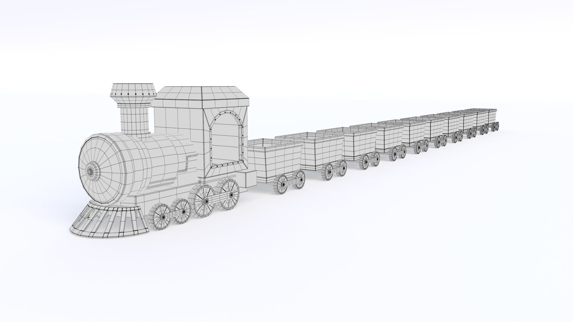 ToyTrain Low-poly 3D model_17