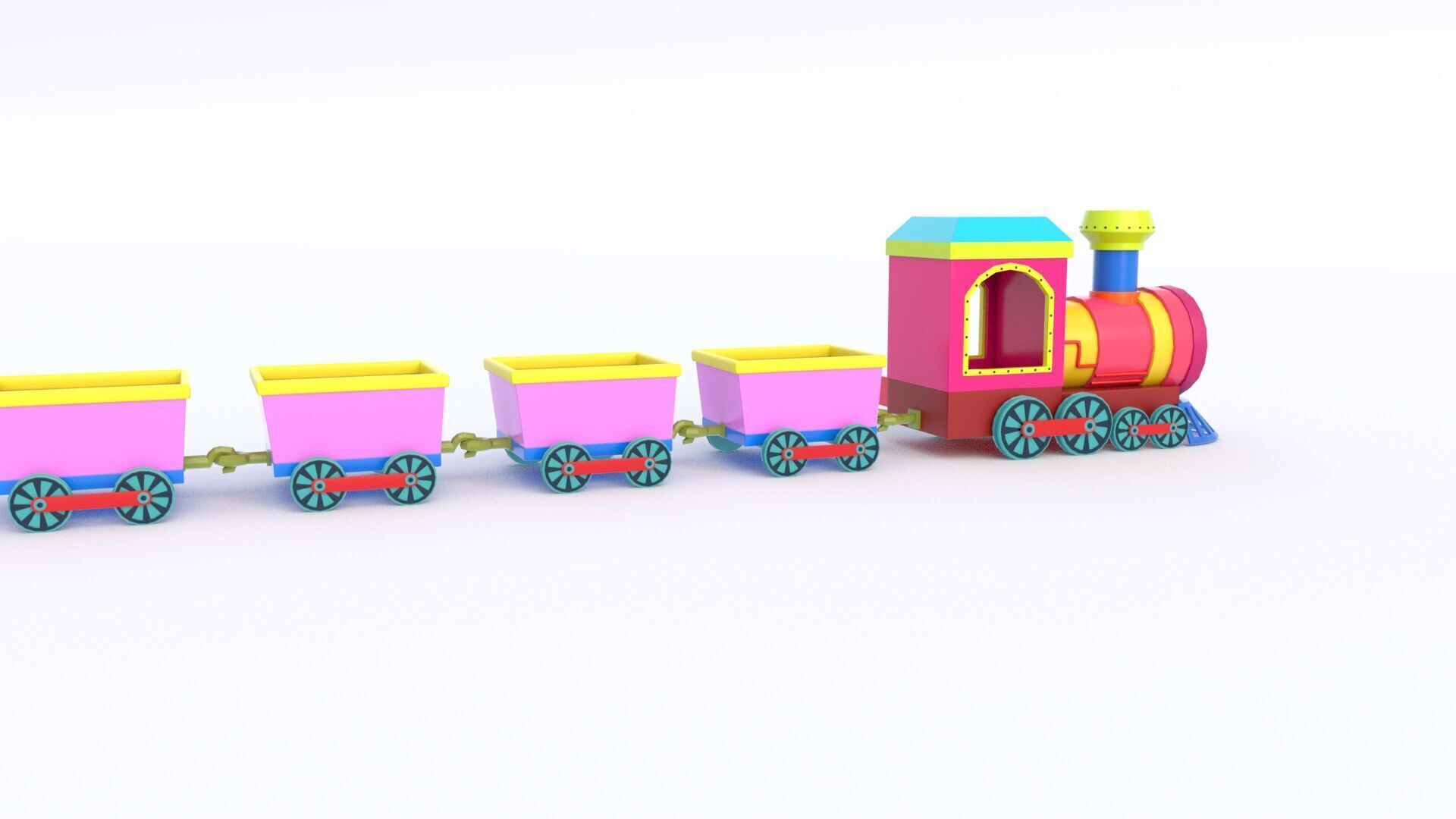 ToyTrain Low-poly 3D model_8