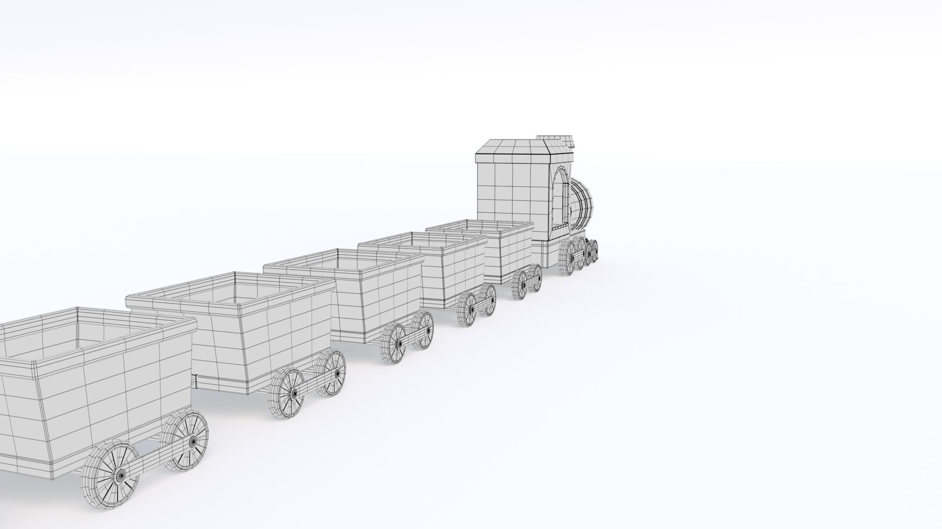 ToyTrain Low-poly 3D model_23