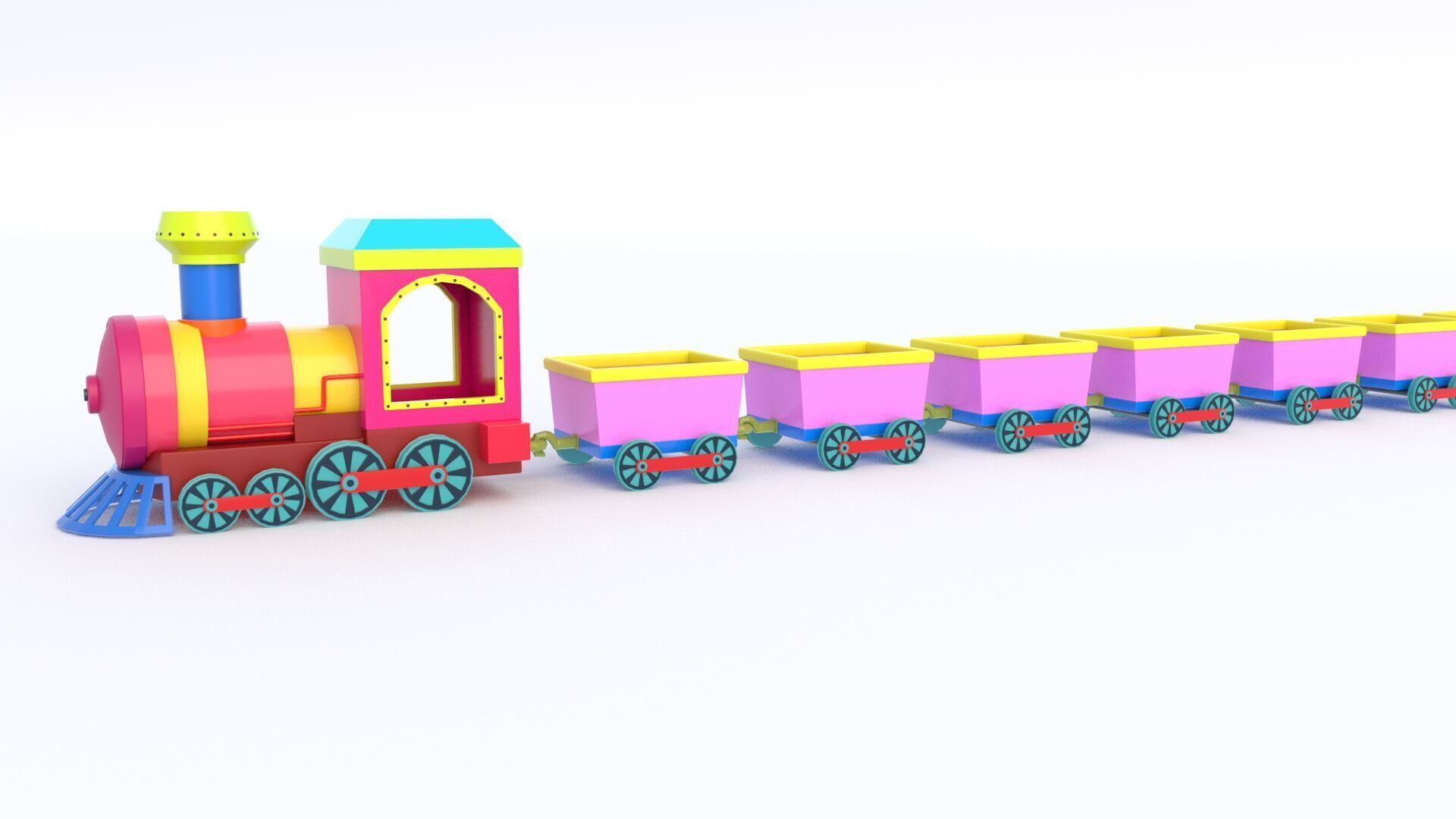 ToyTrain Low-poly 3D model_15