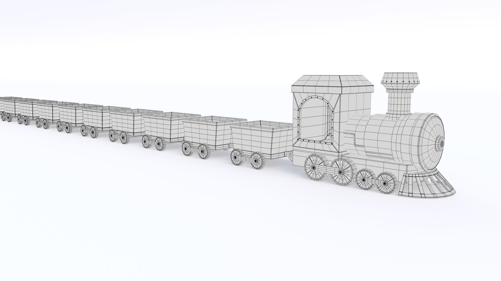 ToyTrain Low-poly 3D model_21