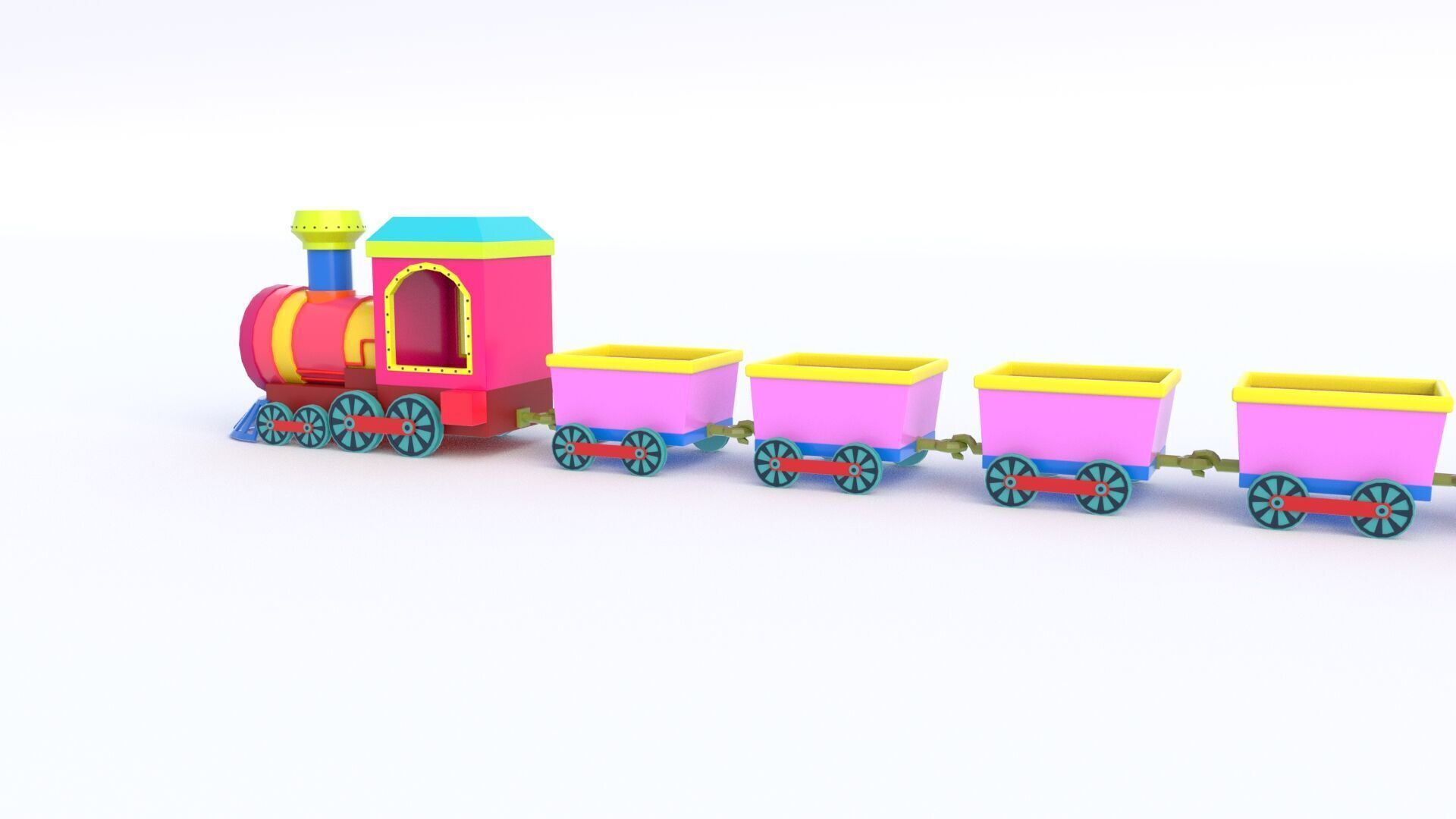 ToyTrain Low-poly 3D model_13
