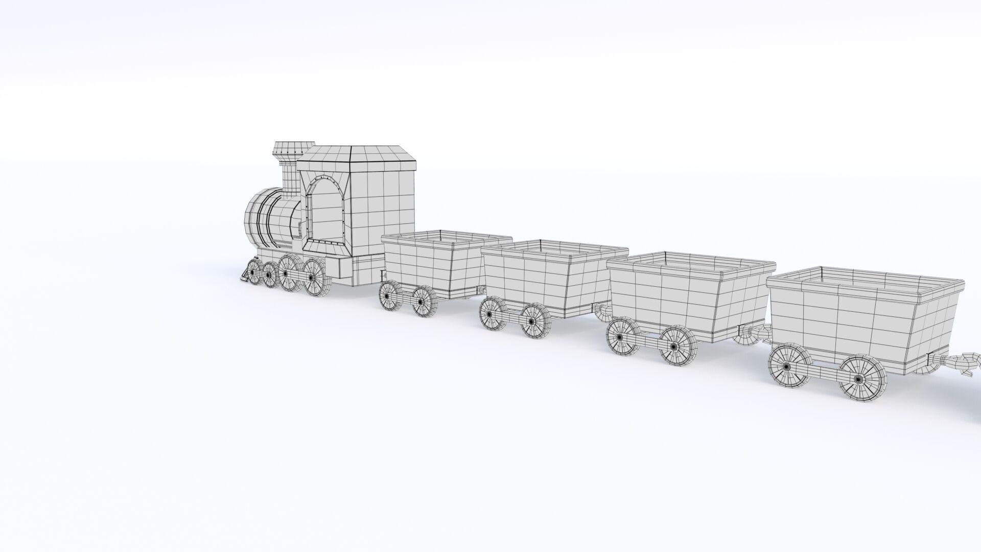 ToyTrain Low-poly 3D model_25