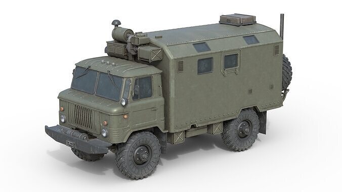 Gaz 66 Military Truck Low-poly 3D model