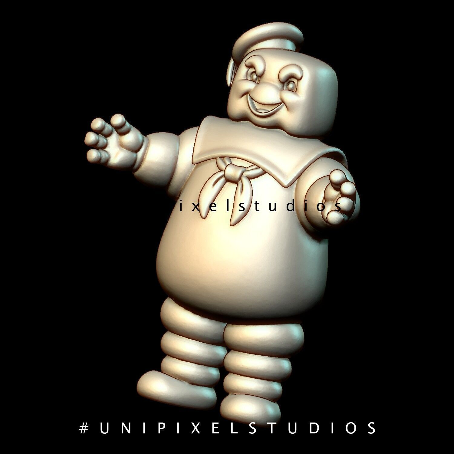 Stay Puft Marshmallow Man STL  3D print model_4