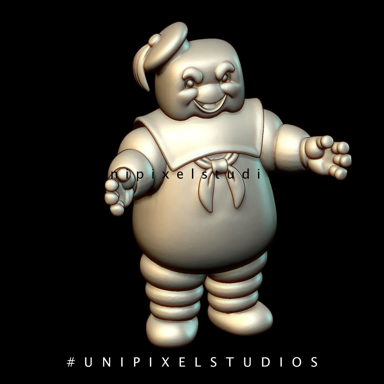 Stay Puft Marshmallow Man STL  3D print model_5