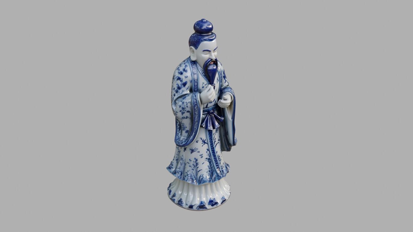 Porcelain Statue Decorative Figurine Low-poly 3D model_1