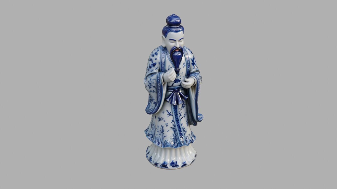 Porcelain Statue Decorative Figurine Low-poly 3D model_3