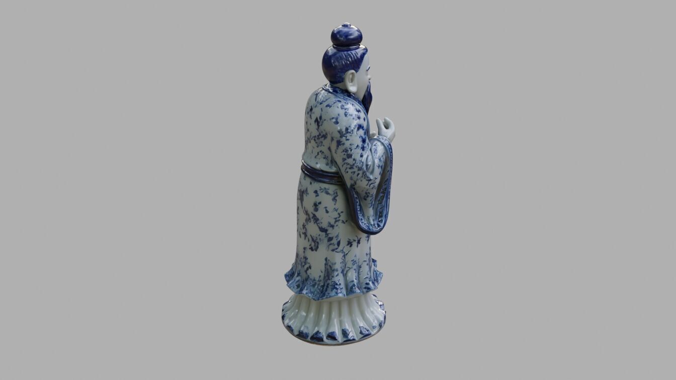 Porcelain Statue Decorative Figurine Low-poly 3D model_4