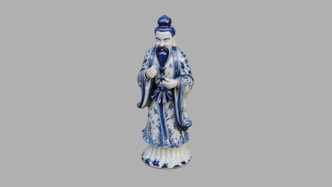 Porcelain Statue Decorative Figurine Low-poly 3D model_7