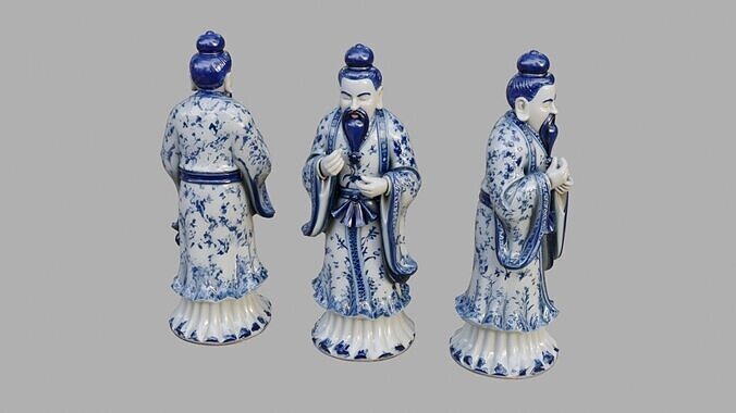 Porcelain Statue Decorative Figurine Low-poly 3D model