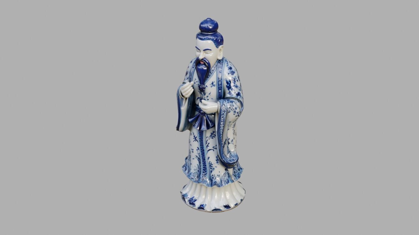 Porcelain Statue Decorative Figurine Low-poly 3D model_2
