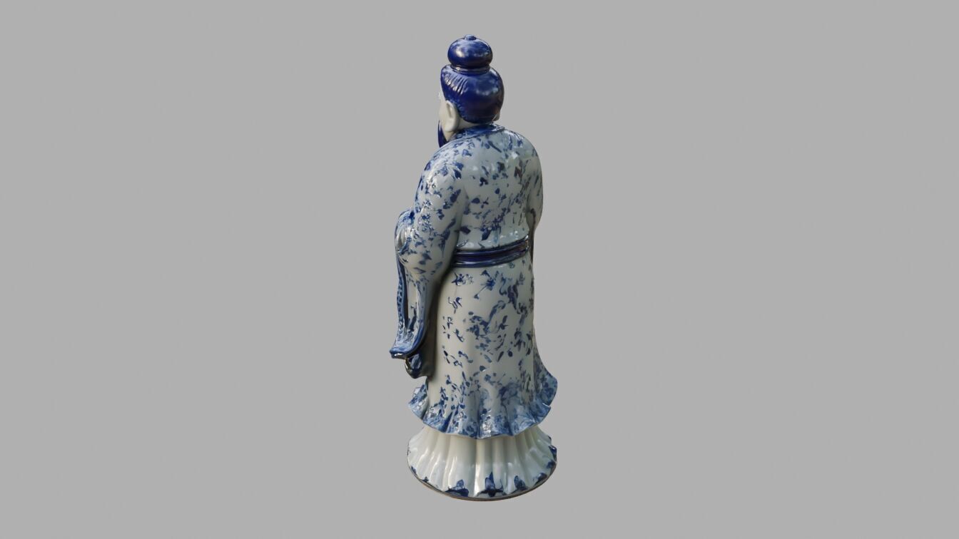 Porcelain Statue Decorative Figurine Low-poly 3D model_5