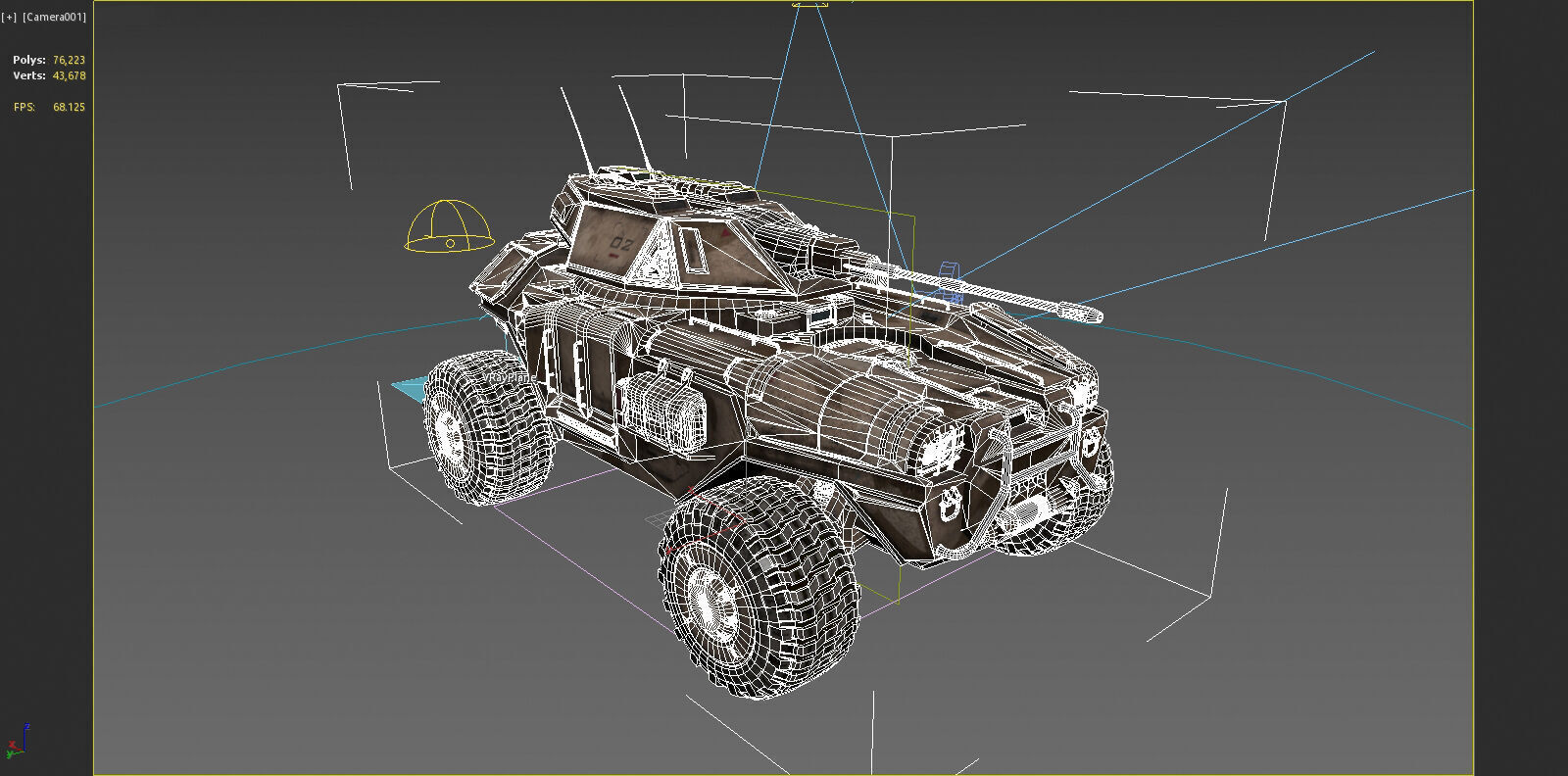 Future sci-fi armored tank vehicles 3D model_6