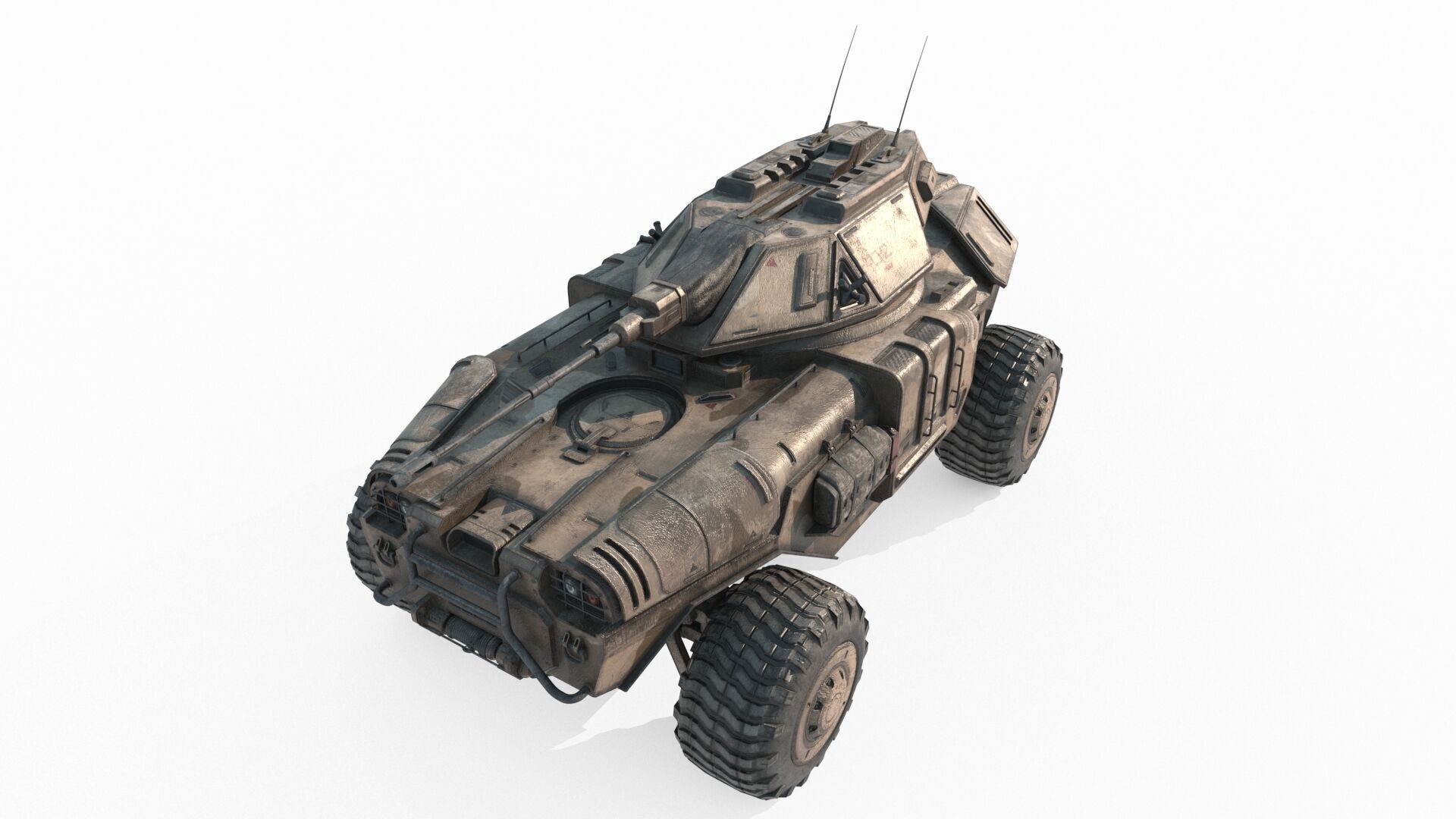 Future sci-fi armored tank vehicles 3D model_3