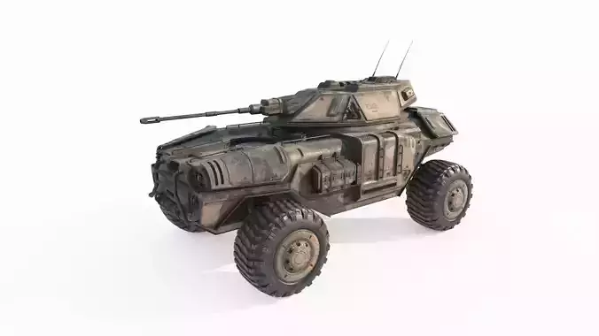 Future sci-fi armored tank vehicles 3D model