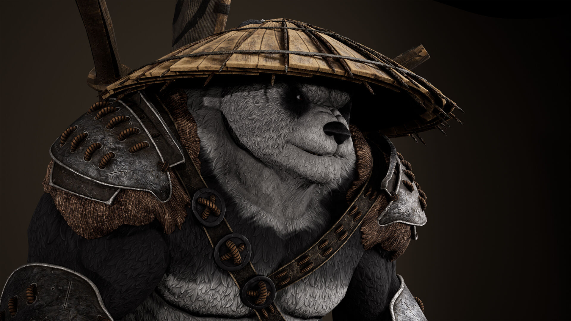 Panda Samurai Low-poly 3D model_20