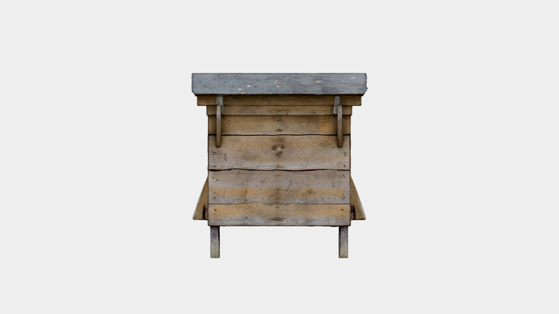 Wooden beehive Low-poly 3D model_4