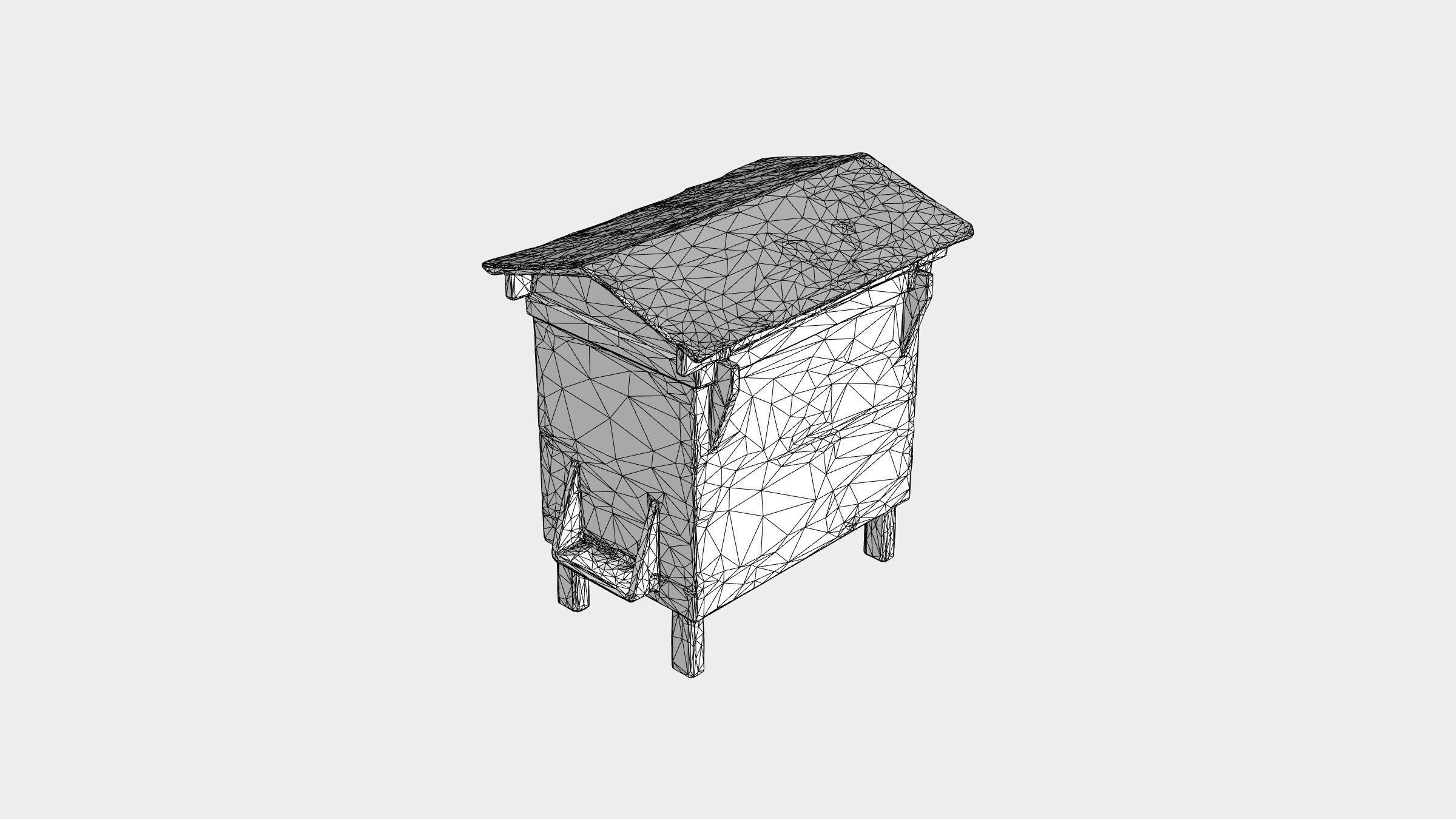 Wooden beehive Low-poly 3D model_6