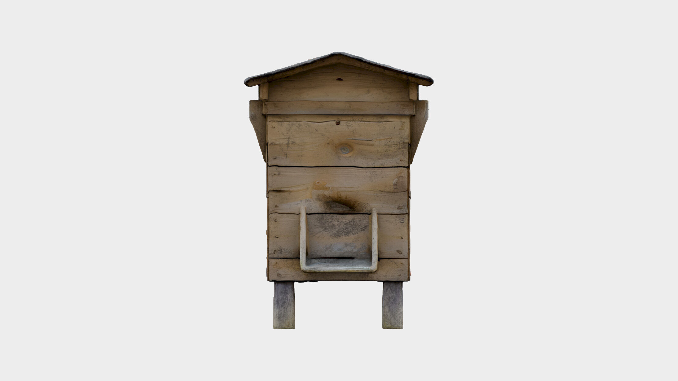 Wooden beehive Low-poly 3D model_5
